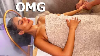 ASMR: My First HEAD WATER Massage Spa in Thailand!