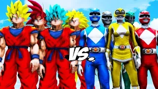 Mighty Morphin Power Rangers VS Goku Army - EPIC BATTLE