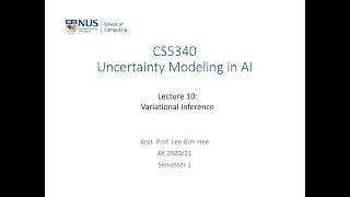 Uncertainty Modeling in AI | Lecture 10 (Part 2): Variational inference