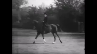 Oskar Maria Stensbeck at age 81 riding 'Gimpel'