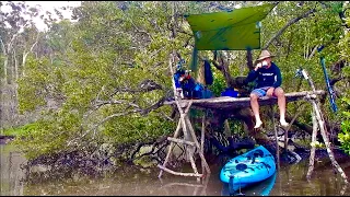 Mangrove TREEHOUSE.. Australian Swamp Kayak Camping Adventure..