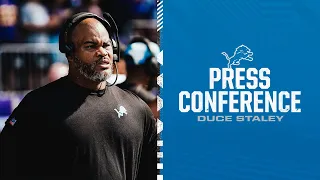 Duce Staley meets with the media on December 30