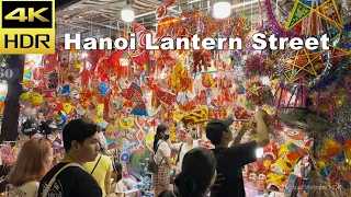 4K HDR | Night Walking Hanoi Lantern Street | Vietnam 2023 - Binaural Audio