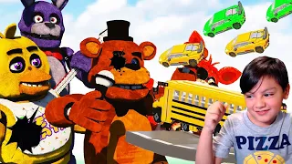 SUPER COCHES vs FNAF 💥🧸🤯 | Destruimos a Five Nights at Freddys