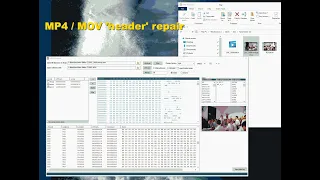 Repair corrupt or broken MP4 or MOV header using 'hex editor'.