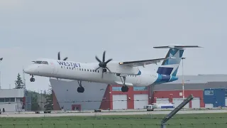 WestJet De Havilland Canada Dash 8-400 Landing On Runway 26 #yqr