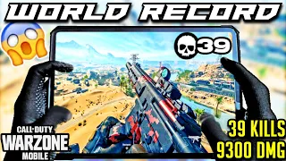 39 KILLS 9300 DAMAGE WORLD RECORD WARZONE MOBILE 4K 60 FPS ULTRA GRAPHICS IPAD PRO HANDCAM