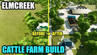 Elmcreek FS22 USA Farm Build Timelapse - Cattle Farm | Farming Simulator 22 Base Map
