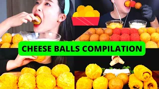 CHEESE BALLS MUKBANG COMPILATION 🤤 || MUKBANGERS CHEESE BALLS WITH DIPPING SAUCE || BIG BITES 🤤