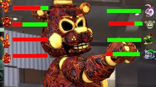 [SFM FNaF] Security Breach Villains vs Lava Animatronics WITH Healthbars