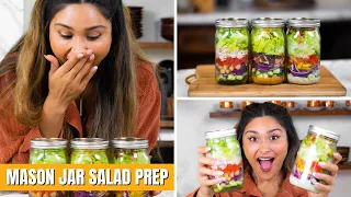 These 3 EASY Mason Jar Salads Helped Me Lose 135 Pounds! Keto & Low Carb Meal Prep