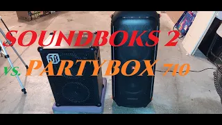 JBL Partybox 710 Bass Check (Off, 1, 2) 🆚  Soundboks 2 Bluetooth Speaker that Shuts Off🤬  @ 100% vol