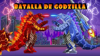 Batalla de Godzilla: Godzilla cohete contra Godzilla de fuego | Caricatura sobre tanques | Hihe Tank