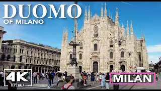 Duomo di Milano, Milan Cathedral Walking Tour2022 | 4K Italy Virtual Travel with City Sounds