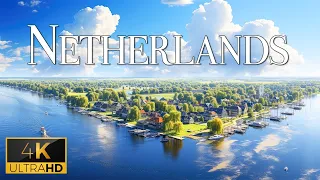 FLYING OVER NETHERLANDS (4K Video UHD) - Soothing Piano Music With Beautiful Nature Film For Reading