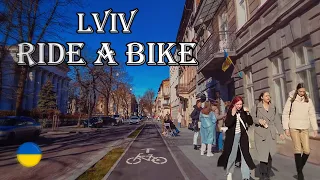 🇺🇦 By bike around Lviv🚲 feel the speed and atmosphere of the city Virtual tour. [4K]