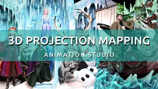 PROJECTION MAPPING show on turning stage - frozen and how to train your dragon animation