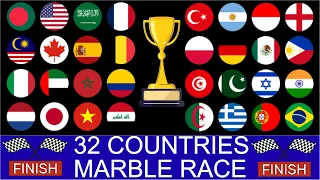 32 Countries Marble Race in Algodoo