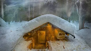 BUILDING A DUGOUT IN A HURRICANE. I'M MAKING A CELLAR. Cleared the roof of snow