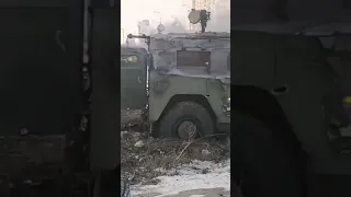 Video of that destroyed Russian Tigr-M vehicle in Kharkiv #ukraine 🇺🇦