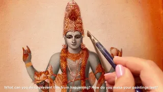 Межслойная обработка в масляной живописи.Картина Параматма (индийское божество)