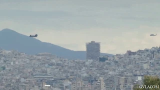 Hellenic Army CH-47D Chinook - Hellenic Navy Sikorsky S-70 and Agusta AB-212 over Athens