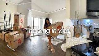 MOVE IN WITH ME VLOG #1: pack + unpacking + empty apartment tour
