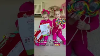 Twins shared toys and lollipops. So sweet!