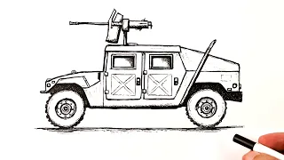 How to draw a Military Hummer