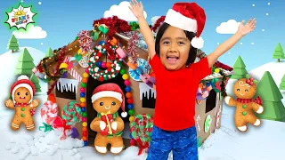 Ryan's GingerBread DIY Pretend PlayHouse and more one hour kids video!