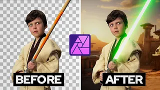 How to EASILY Add a Lightsaber in Affinity Photo 2 on iPad