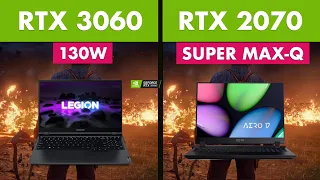 RTX 3060 laptop vs RTX 2070 Super MaxQ  (90W) | 11 Games Test