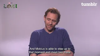 tom hiddleston  answer about  loki and mobius Relationship