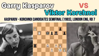 Garry Kasparov vs Viktor Korchnoi ||Kasparov - Korchnoi Candidates Semifinal 1983, London ENG, rd 7