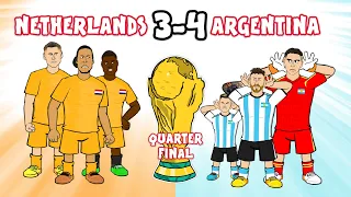 Argentina BEAT Netherlands on penalties! (World Cup 2022 Cartoon Messi 2-2 4-3 Goals Highlights)