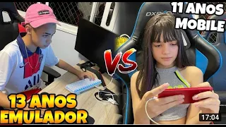 Menina de 11 anos amassa pro play emulador no x1(FREE FIRE)