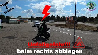 💡⁉️ "SICHER" mit dem Motorrad rechts abbiegen!!👌