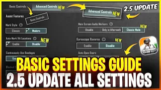 BGMI ALL BASIC SETTINGS & ADVANCE SETTINGS GUIDE || BGMI 2.5 UPDATE BASIC SETTINGS BGMI/PUBG