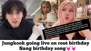 Jungkook going live on rosé birthday| Sang birthday song | Rosekook 2022 | Rosekook ff