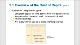 Chapter 9 Cost of Capital