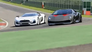 Citroen GT Road Car vs Lamborghini Sesto Elemento at Vallelunga