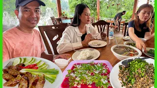 Organic Coffee & Tea Farm In Paksong, Lao! dinner in the village with the Lao family, Pink's house.