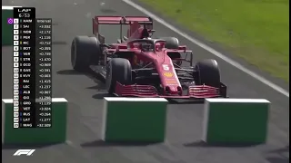 Sebastian Vettel goes straight on Monza 2020