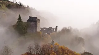 Campbell Castle in Dollar, Scotland canyoning / drone film.