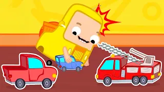 Funny cartoons for kids. The Wheelzy Family cartoon. New adventures of baby cars for kids.