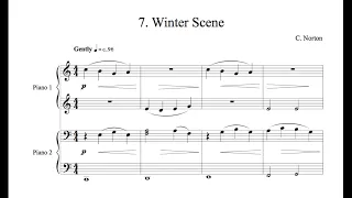 C. Norton - 7. Winter Scene - Microjazz Piano duets collection 1 for piano four hands (score)