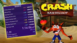 (Old) Crash Bandicoot 100% Speedrun (PS1) - 1:16:56