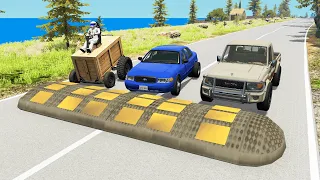 محاكي الحوادث : تحدي السرعة فوق 100 مطب🔥 BeamNG.drive