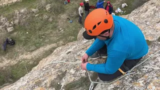 Mountain climbing training in Azerbaijan.
