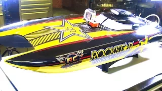 RC ADVENTURES - Starting a ROCKSTAR 48" PROBOAT After 2 YEARS! Catamaran RTR 2.4GHz Gas RC Boat